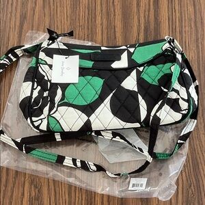 Vera Bradley Black and Green Floral Shoulder Bag